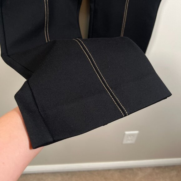 Anthropologie Essential Crop Flare Pants Size Small Black Pull On Work Office - Picture 7 of 10